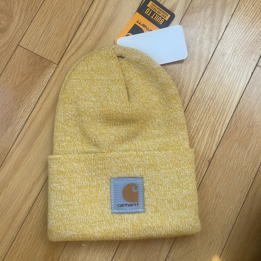 ❤️NEW❤️ HEATHER YELLOW Carhartt watch Beanie New with Tags - Picture 1 of 6